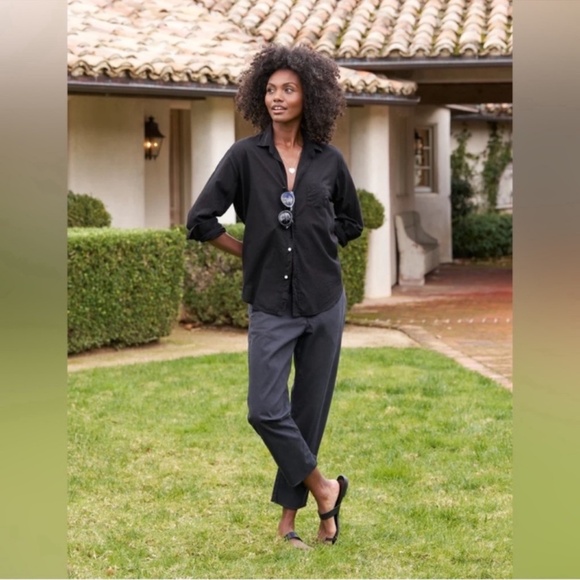 Frank & Eileen Wicklow Italian Twill Pant Sz 2 in Washed Black NWT - Picture 1 of 15